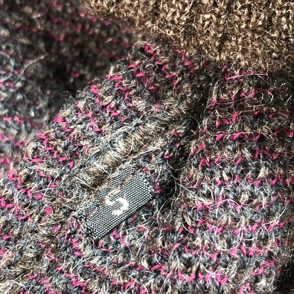 Ermenegildo Zegna Sweater Men's S Brown Geometric Wool Mohair Nylon V Neck HOLES - Picture 15 of 16